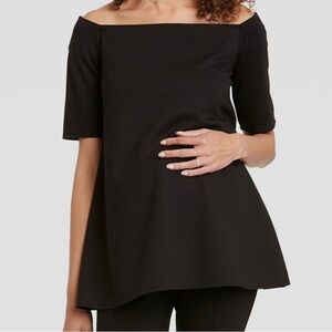 HATCH Nines Womens Off Shoulder Ponte Elbow Sleeve